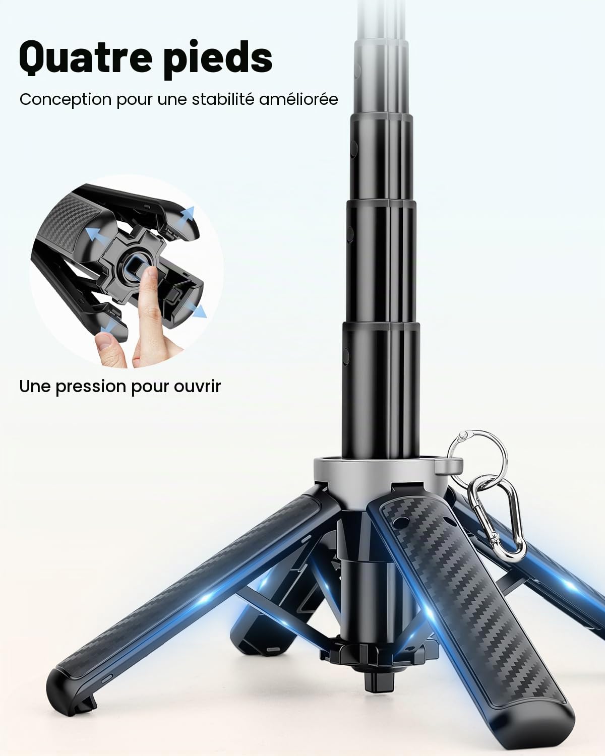 Victiv Magnétique Perche à Selfie, Ultra-Portable Mini Trépied Smartphone, Trépied Téléphone avec Télécommande & Anneau Magnétique pour iPhone 17/16/15/14 Pro Max Mag-Safe, Samsung, Huawei Android