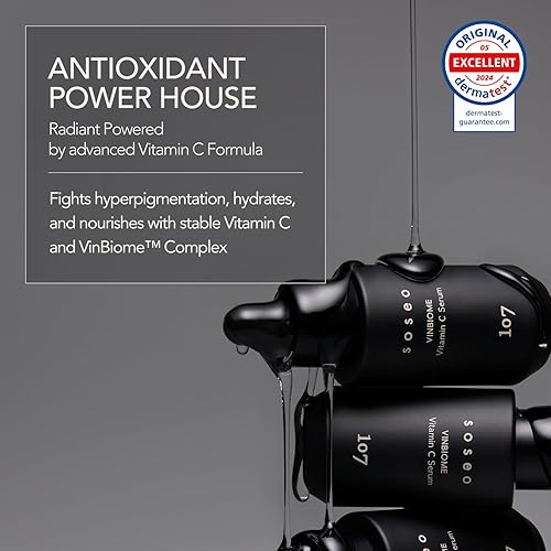 Miniatura 2 de 107 VINBIOME - Suero de vitamina C, suero rico en antioxidantes, ginseng, niacinamida y tocoferol, apoya la elasticidad de la piel y el tono
