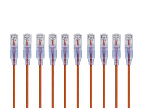 Vista 51 de Monoprice SlimRun Cat6A - Cable de conexión de red Ethernet, Blanco