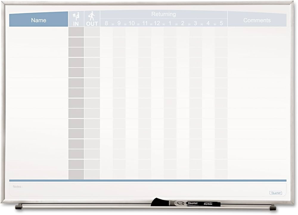 Amazon | qrt33704 – 水平マトリックス従業員トラッキングボード
