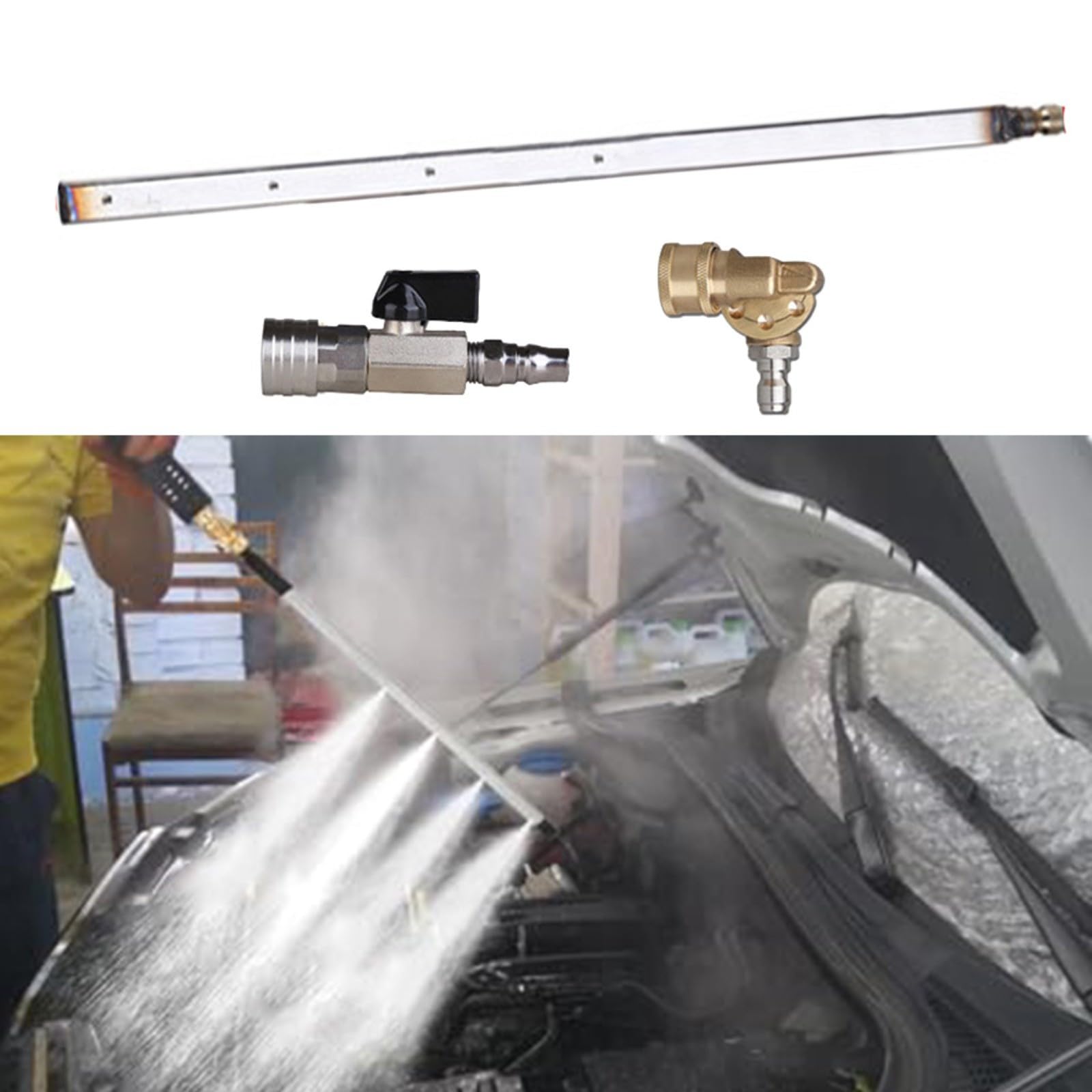Herramienta portátil de limpieza de radiador con dos acoplamientos rápidos 2000PSI Radiador Flush Cleaner Tool 60CM