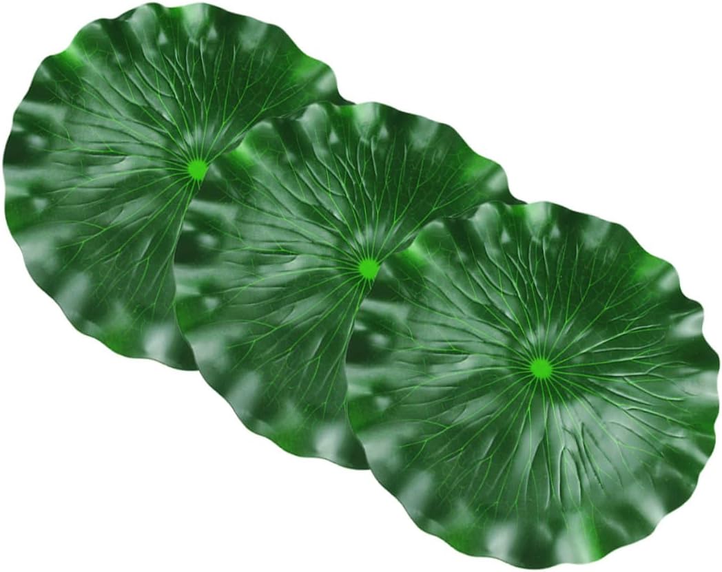 3pcs Simulated Lotus Leaf Artificial Lotus Leaf Shampoo Ginger Lily Plant Faux Lily Pads Fish Flower Watering Can Fountain Plastic Eva Artificial Air Plants Pond Plants Bulbs