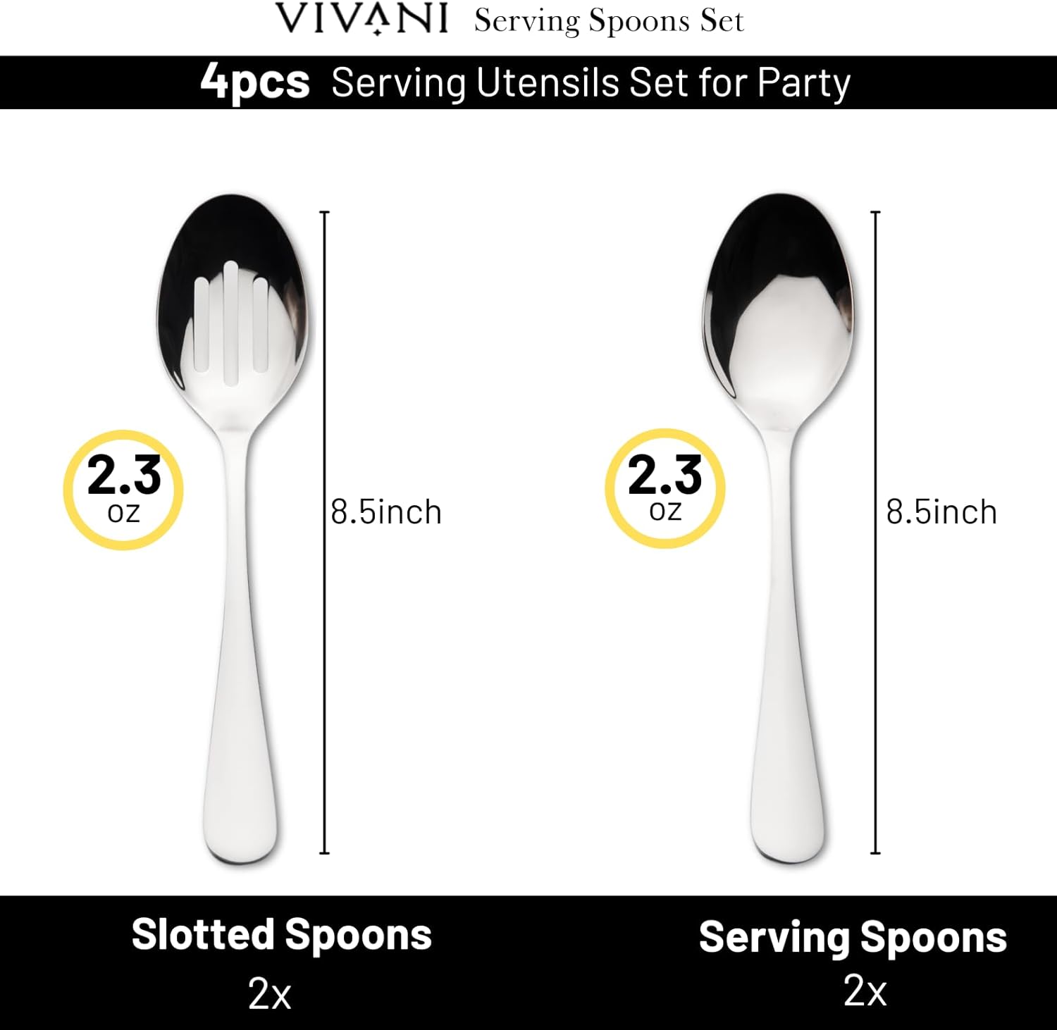 Stainl Steel Buffet Serving Spoons Set, Include 2 Serving Spoons