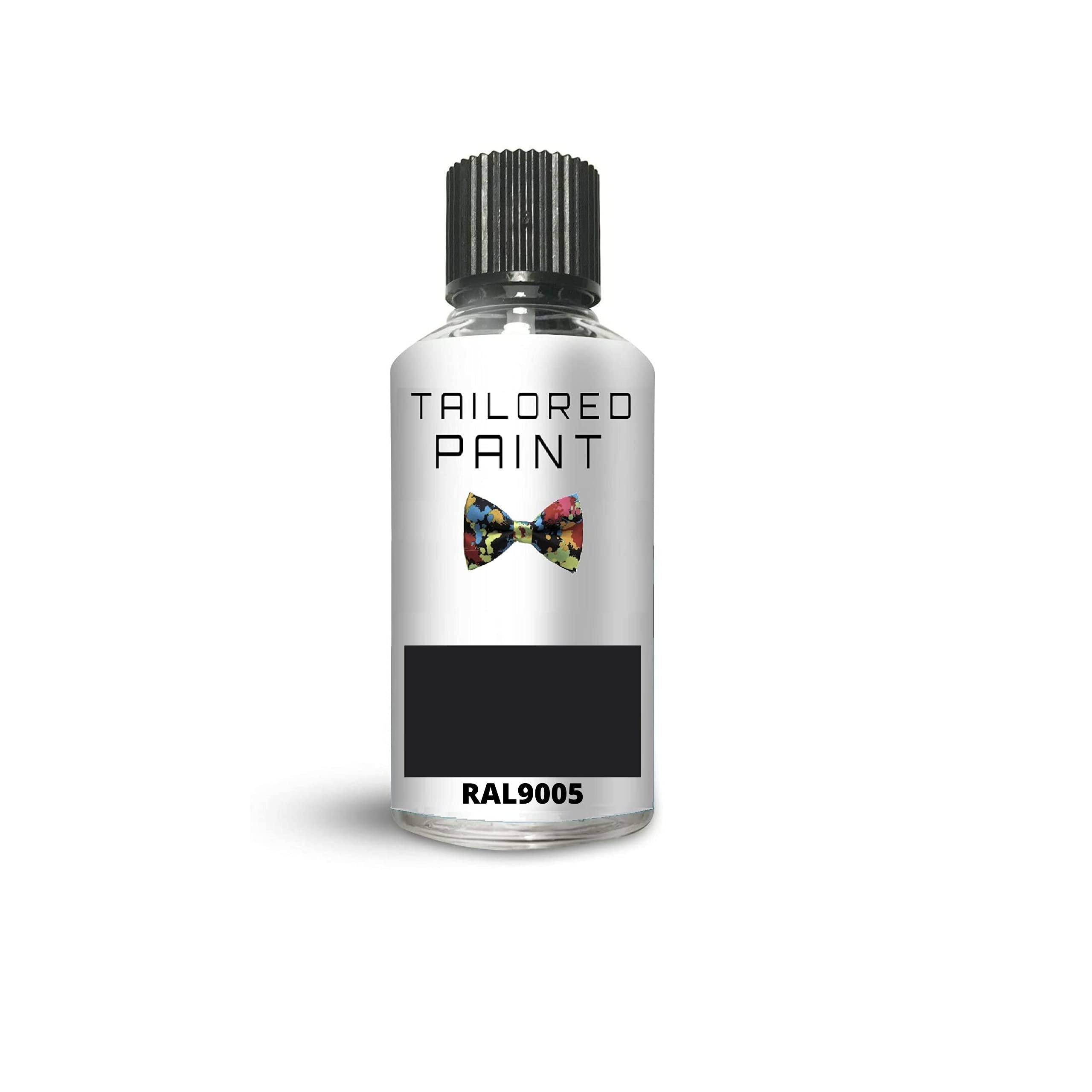 RAL9005 Jet Black Matt Touch Up Paint with Brush Matt Paint for Wood, Metal, Plastic, PVC, UPVC, Fascia Soffit Furniture Boards - Indoor & Outdoor