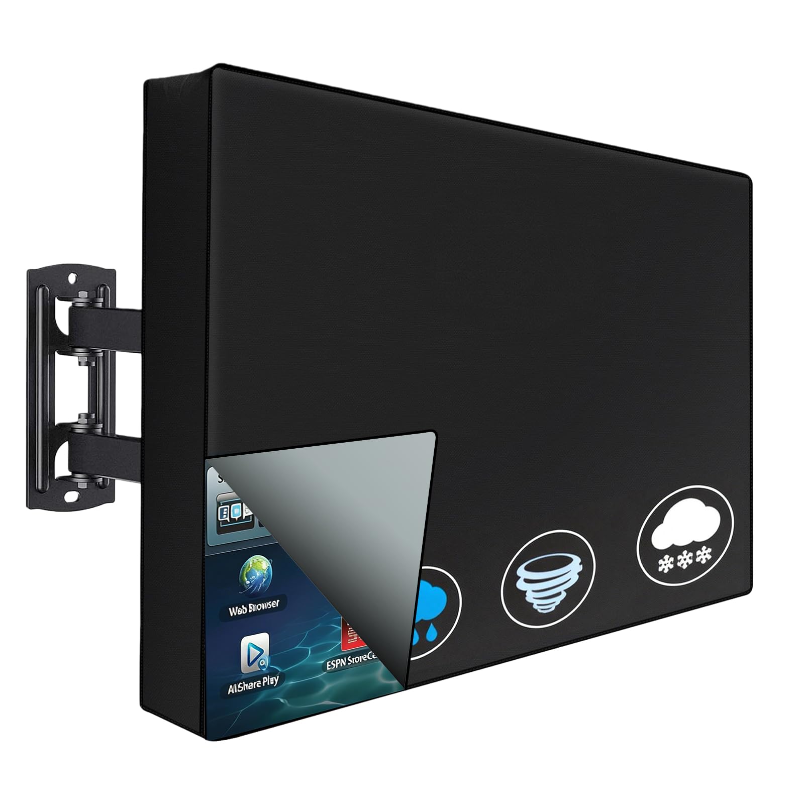 40-42 Zoll TV Abdeckung Outdoor, Staubschutz Abdeckhaube Schutzhülle für Fernseher, 600D Oxford-Gewebe Fernseh Schutzhülle wasserdicht, Staub und Wetterschutz TV Hülle wetterfest, Fernseher Abdeckung