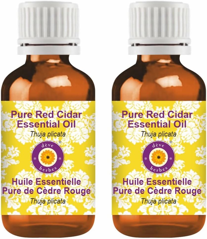 dève herbes Pure Red Cidar Essential Oil (Thuja plicata) Natural Therapeutic Grade Steam Distilled (Pack of Two) 100mlx2 (6.76 oz)