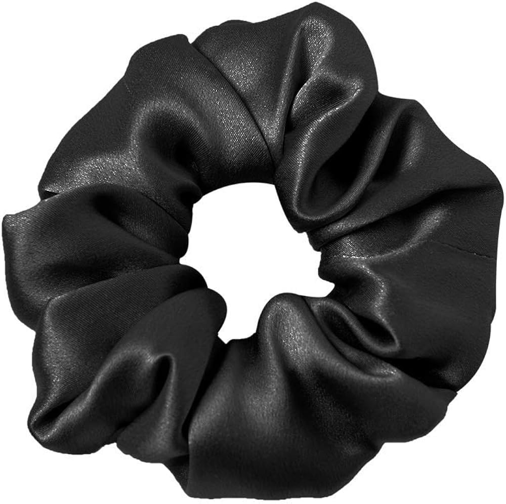 Hopea Extra Premium 12 Pc Satin Hair Band/Scrunchies For Women and Girls/Hair bands for women stylish/Hair band for women wedding (Premium Black 12 Pcs