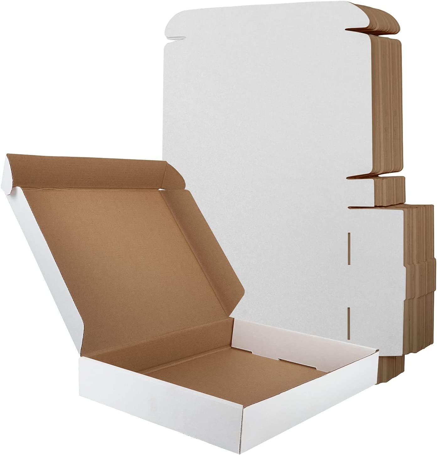 RLAVBL 25 Pack 330x254x51 mm (13x10x2 in) Shipping Boxes Small White Corrugated Cardboard Box for Packing Mailing