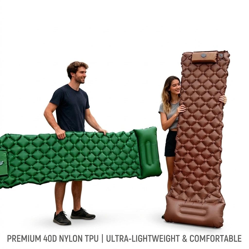 ARCSUN Matelas de Camping Autogonflant avec Pompe à Pied, Tapis de Sol Portable pour Plage, Voyage, Randonnée(Royal Blue,Taille Matelas Petit Double (60 cm x 190 cm))