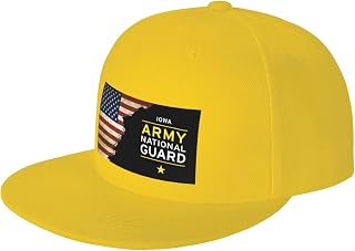 US Flag Iowa Army National Guard Unisex Flat Brim visor hat baseball cap