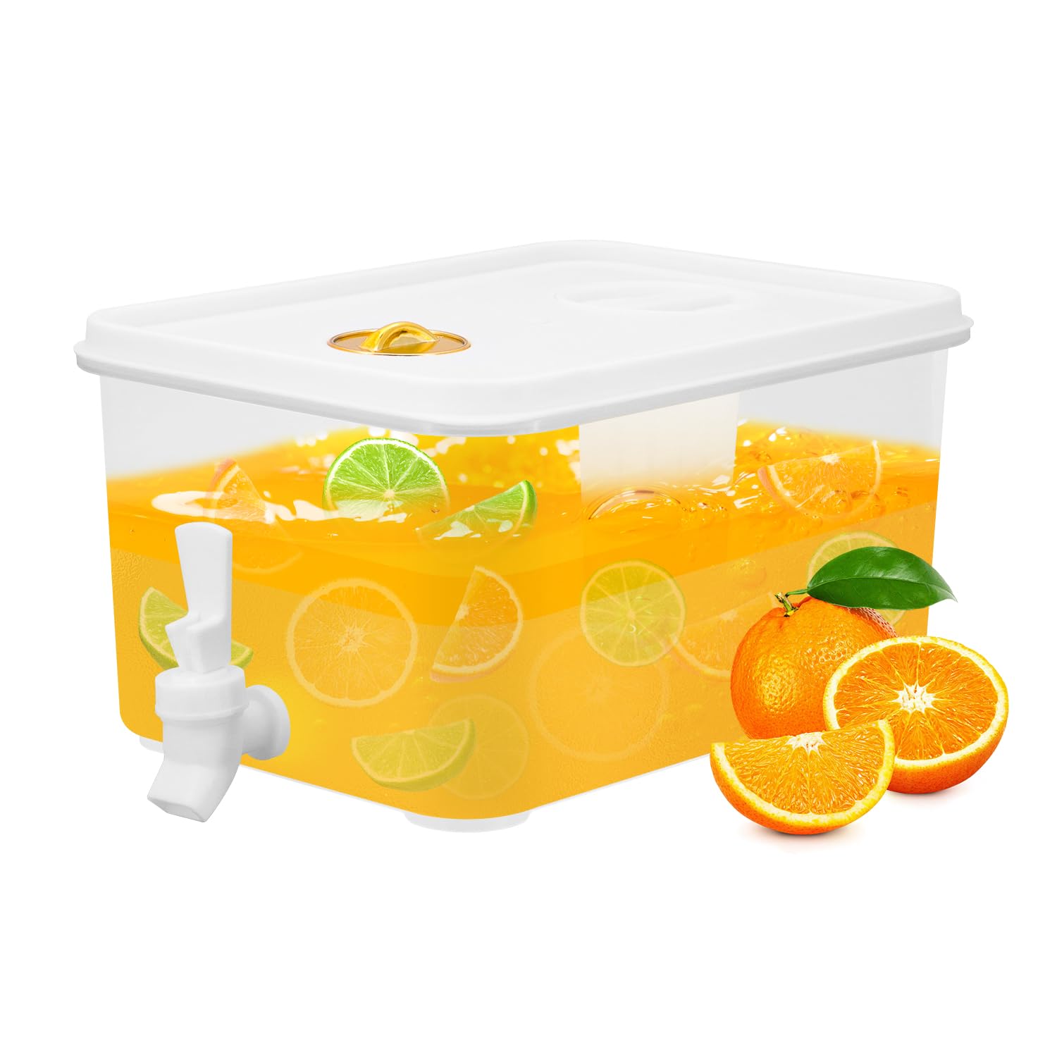 Distributeur de boissons de 5 L avec robinet, distributeur d'eau et de jus de fruits pour réfrigérateur avec filtre et date de stockage, distributeurs de boissons glacées pour lait, thé glacé