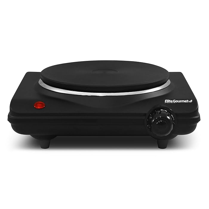 Buy Elite Gourmet ESB301BF Countertop Single Cast Iron Burner, 1000