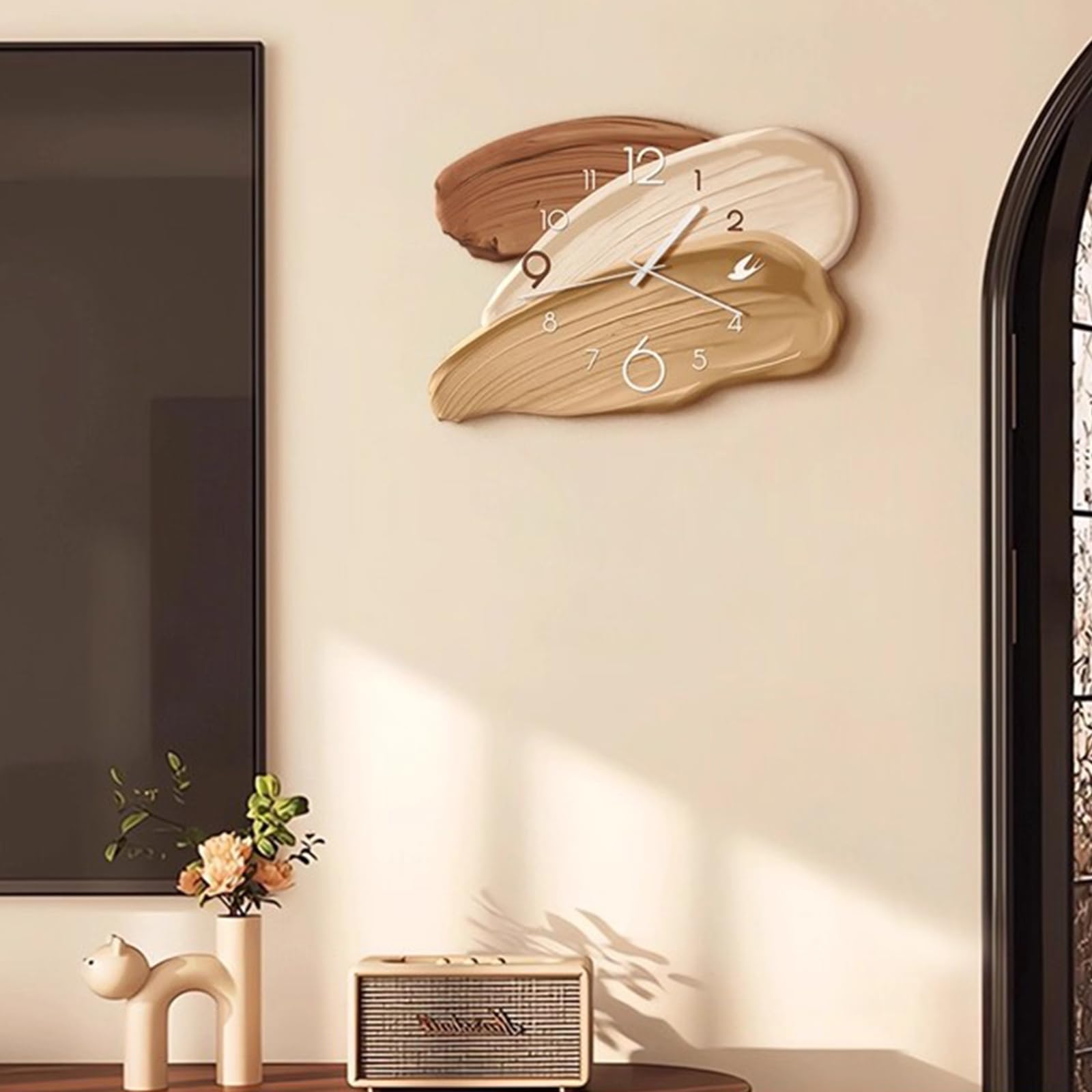 Ergocar Orologio Da Parete - Stile Moderno Alimentato a Batteria 40x28 Cm Funzionamento Silenzioso Ideale Per La Cucina La Camera Letto e Il Soggiorno