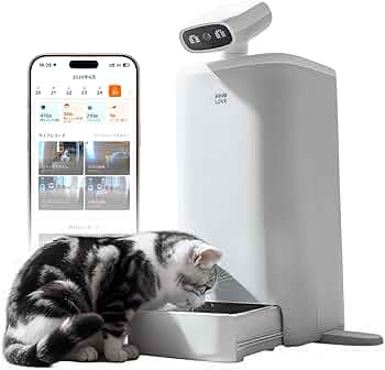 Amazon | HHOLOVE O SITTER 猫用スマート見守りロボット 自動給餌器 AI