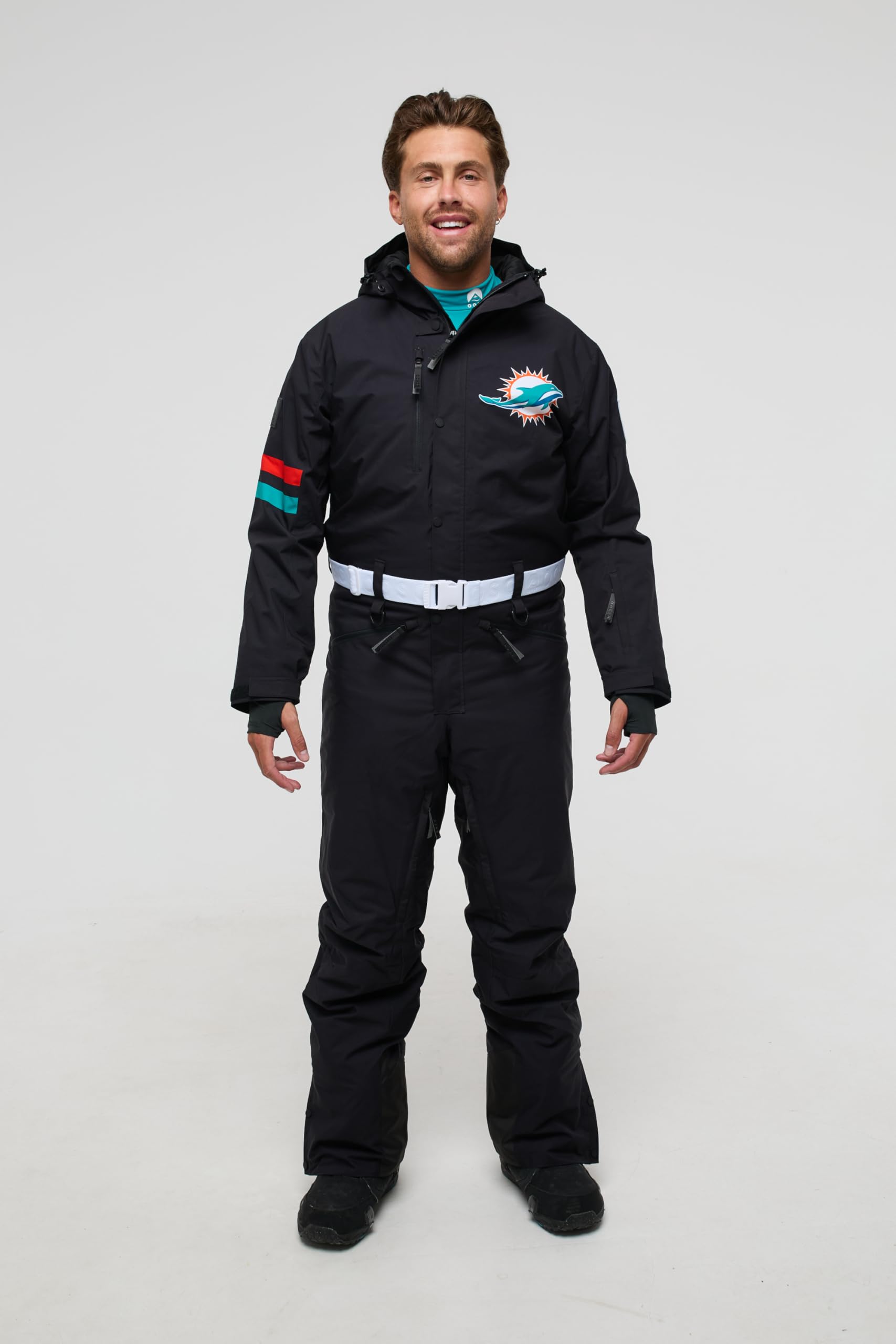 OOSC Miami Dolphins Ski Suit Tuta, Nero, L Uomo