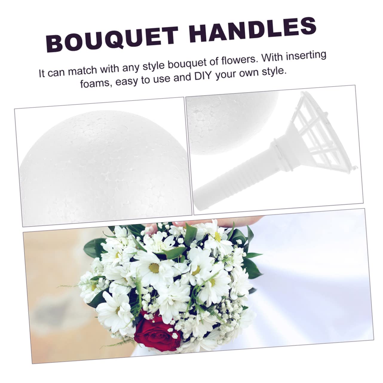 HOMSFOU Porta Bouquet Sposa In Schiuma - Maniglia Per Fiori Matrimonio, Decorazione Nuziale