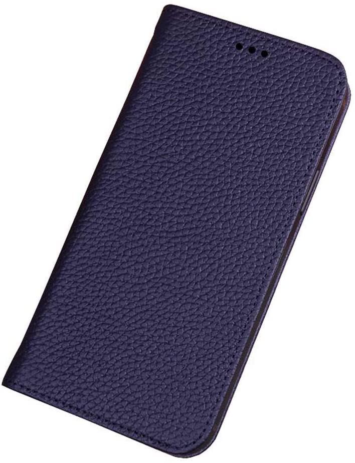 Coque iPhone 12 Mini antichoc et étui à rabat en cuir bleu résistant aux rayures