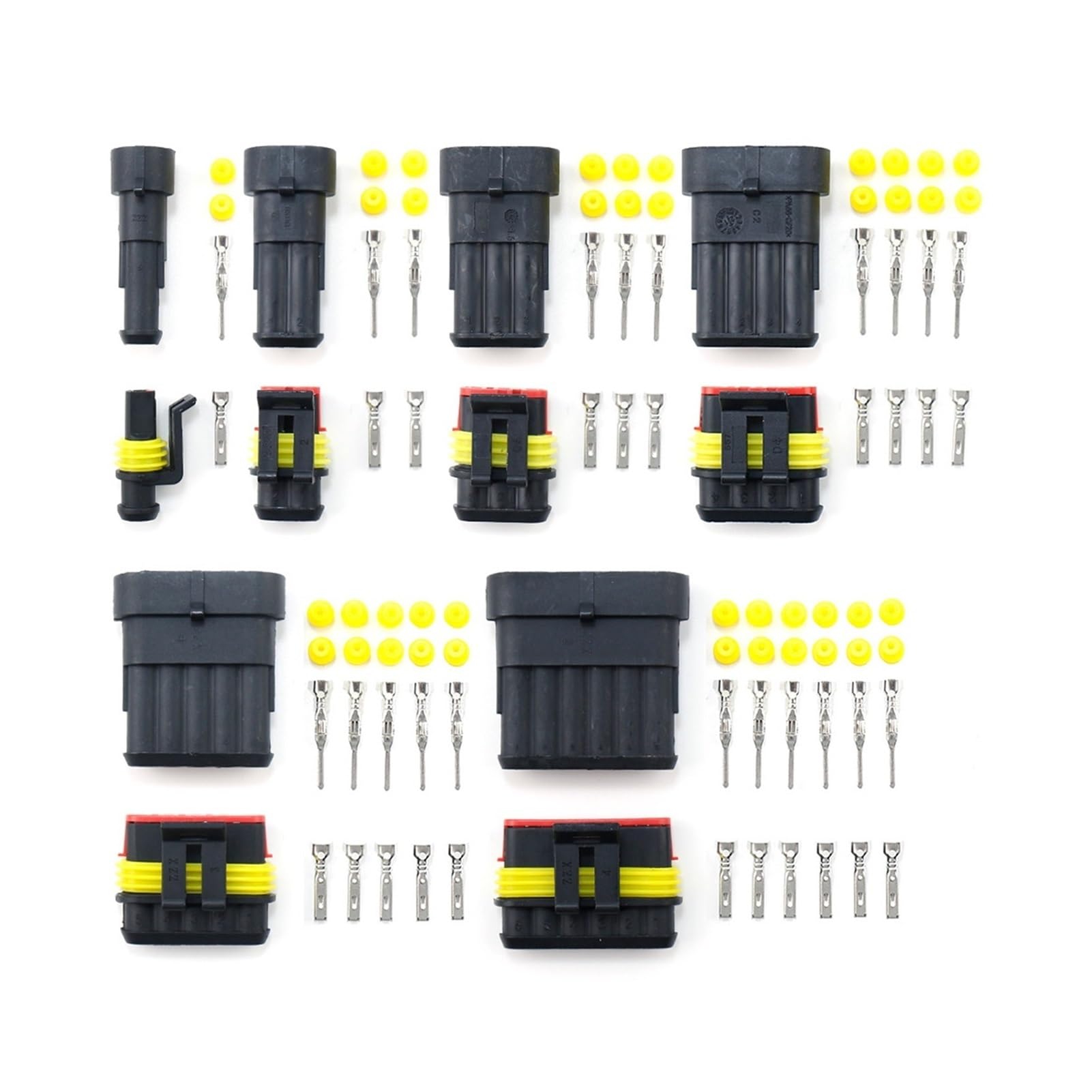 254/352 Cable automático Conectores rápidos Socket Eleva a prueba de agua 1 2 3 4 5 6 Pin Boat Conector de cable eléctrico Enchufe de bloqueo Compatible With automóviles (Color : 300 PCS 1-4P)