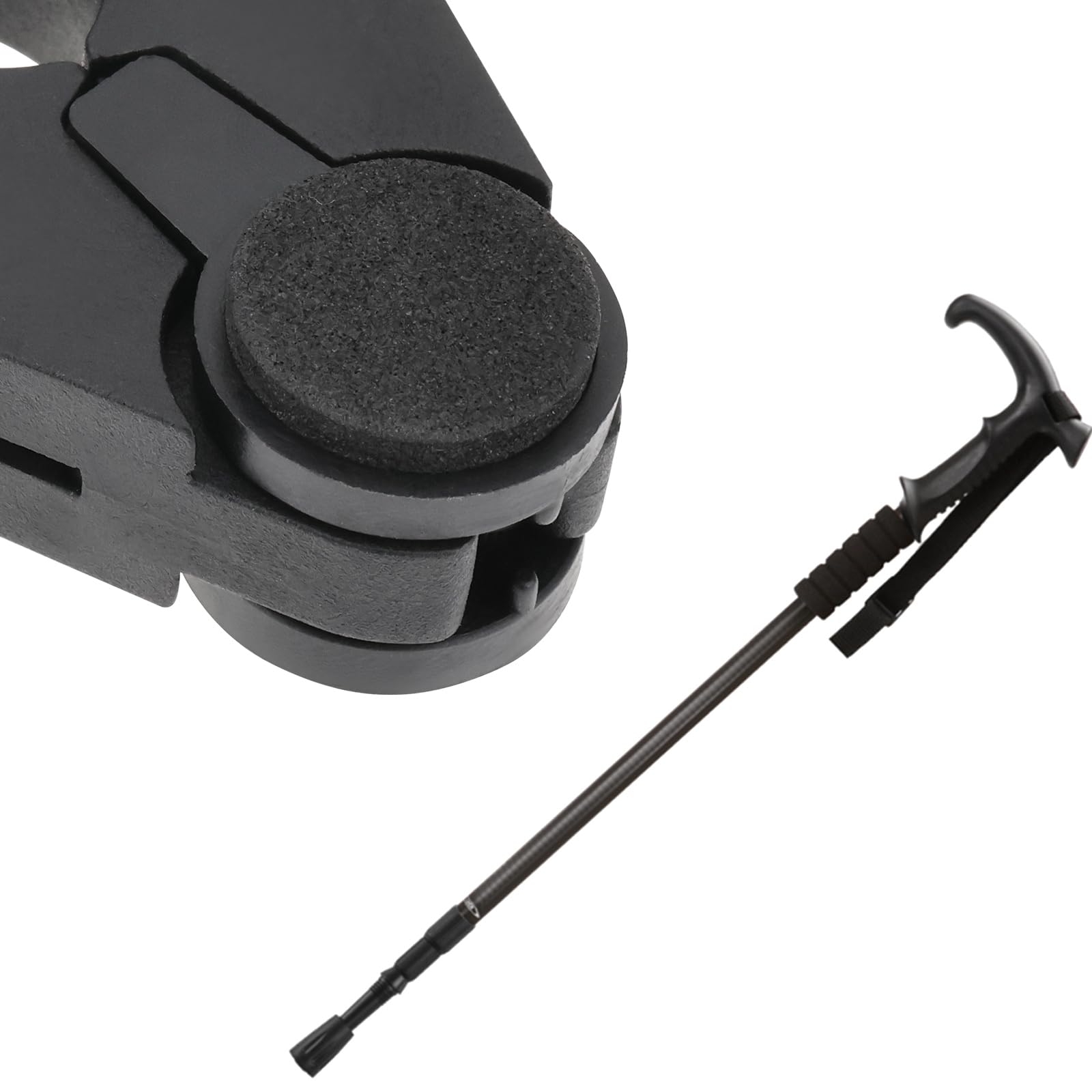 OTOTEC Uchwyt na laskę do chodzenia, czarny, 5,2 x 4,7 cm, wysokość 2,1 cm, idealny do rur o średnicy od 1,6 cm do maks. 2,5 cm, 2 szt