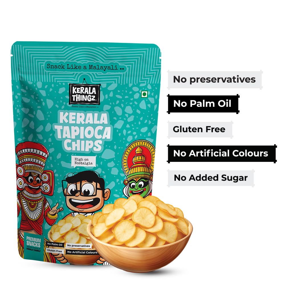 Kerala Thingz Madras Mixture & Tapioca Chips Combo Pack 230g (150g + 80g) | Authentic Kerala Snacks | Spicy Mixture & Crispy Tapioca Chips | Crunchy Indian Snacks | No Palm Oil, No Preservatives 2