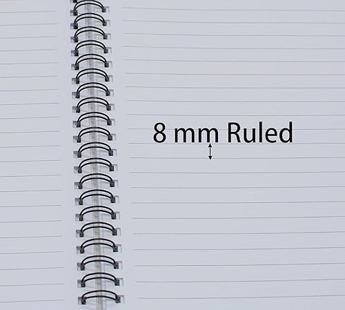 Miniatura 4 de YIKANGHENG 4 cuadernos en espiral tamaño A5, 8.3 x 5.9 pulgadas, tapa dura de papel grueso de 0.315 in, 80 hojas a rayas para oficina de estudio y