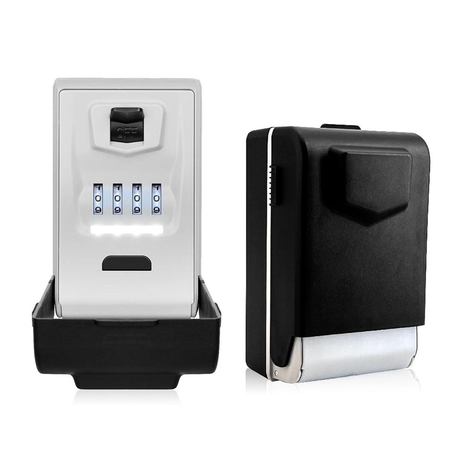 Caja de llaves con cerradura de código Rtable para apartamentos, hoteles, uso interior y exterior, caja fuerte para el hogar, color gris