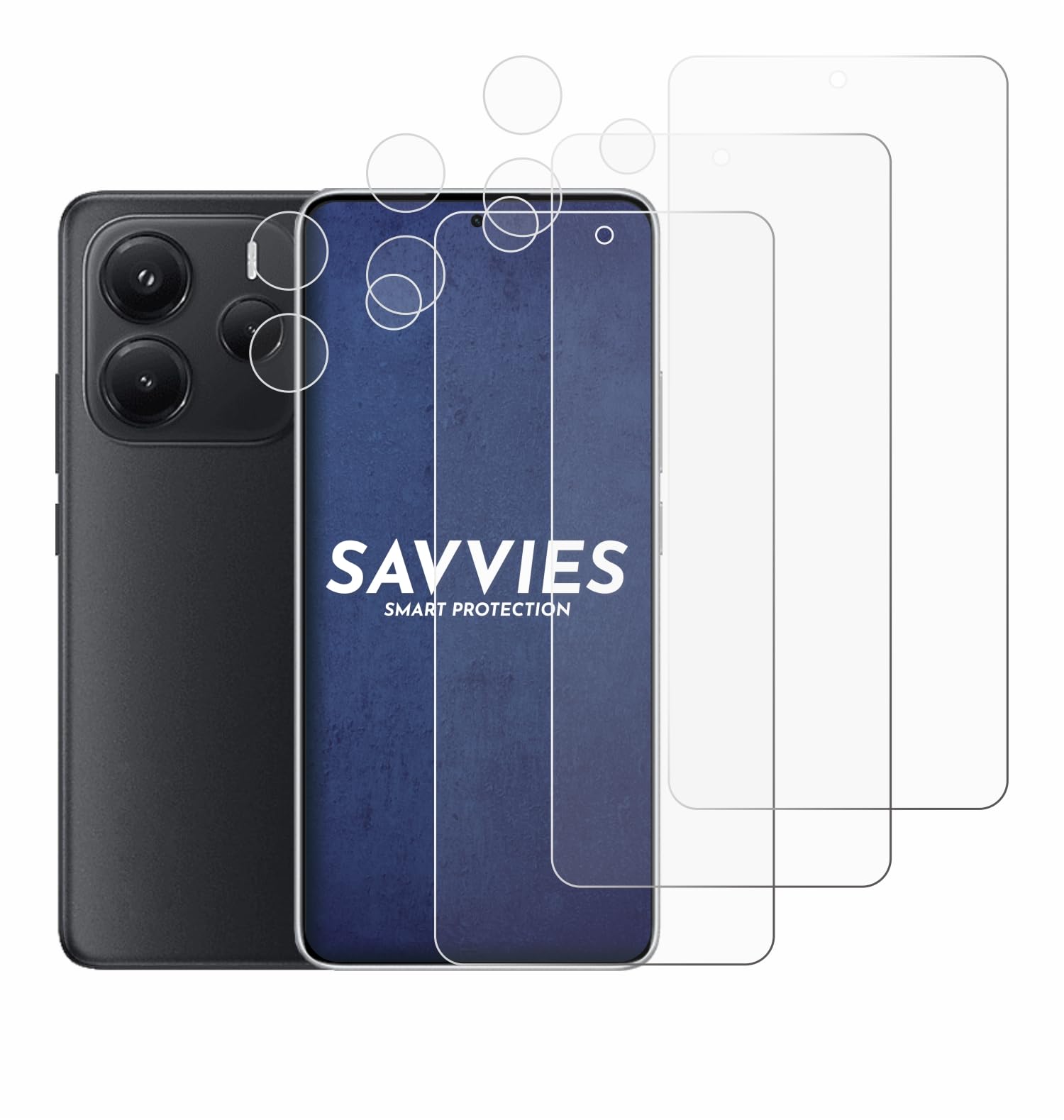 savvies 6 Pezzi Pellicola Protettiva per Xiaomi Redmi Note 11 Pro (Fronte+ Fotocamera) Protezione Schermo Trasparente