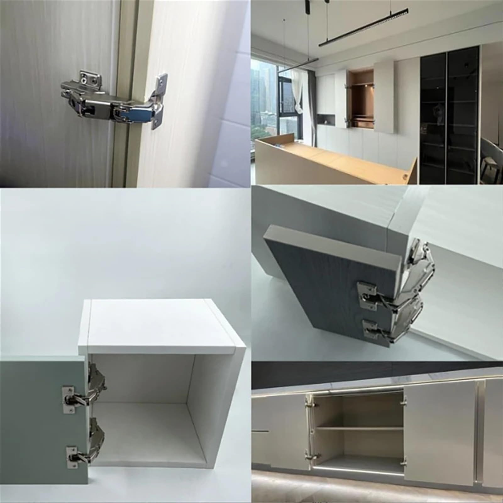 Zawias hydrauliczny do drzwi szafek 1/3 szt. - cichy, sprężynowy amortyzator do szafek kuchennych - stal nierdzewna 304(1PC)
