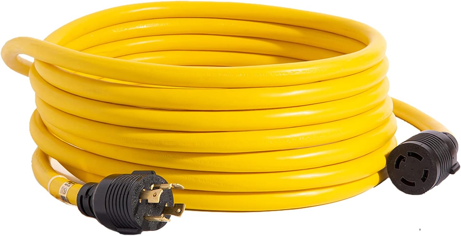 Houseables Generator Cord 30 Amp 4 Prong, Generators Extension, 25 Ft