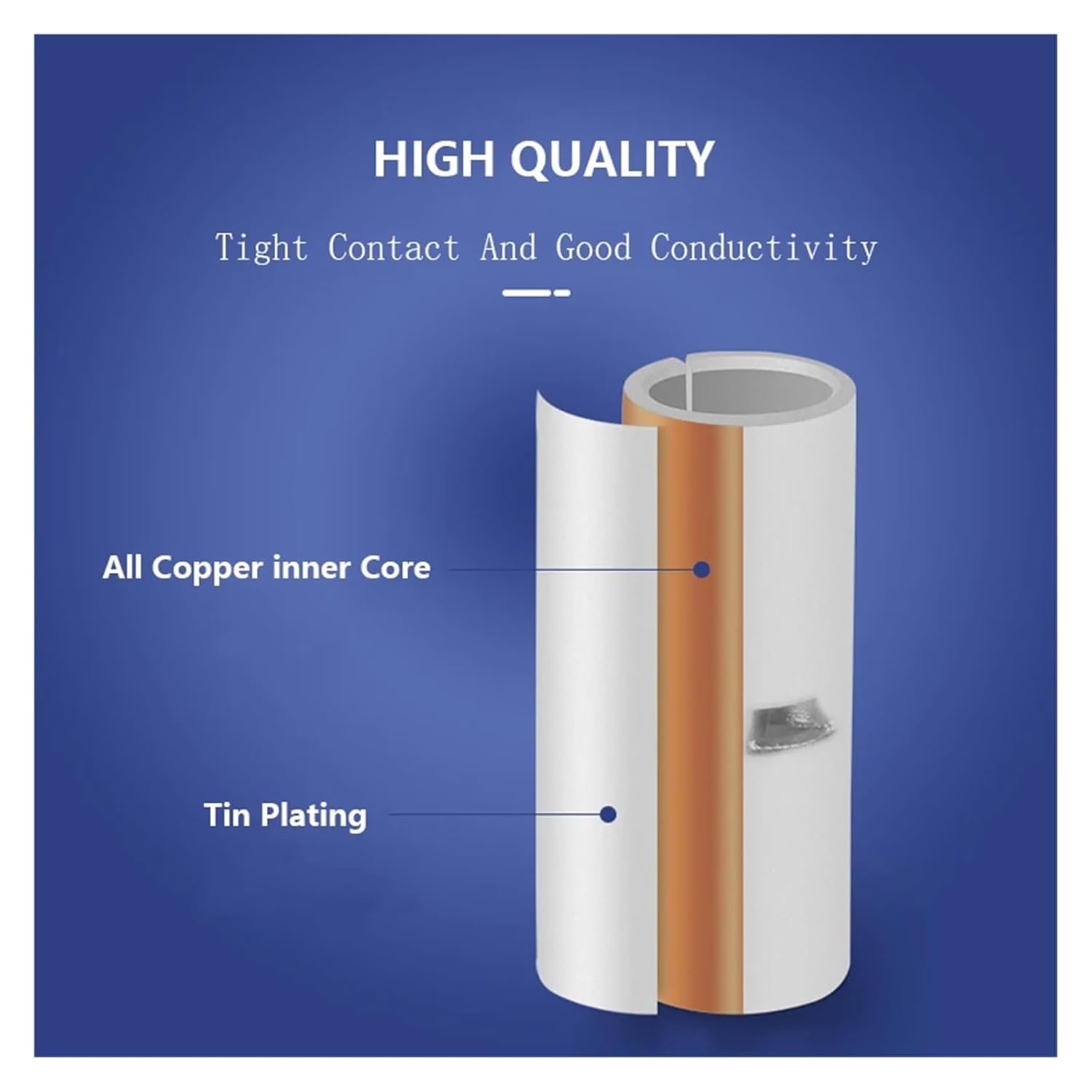 50 Pieces BV Crimp terminals Butt Splice Crimp Connector Wire Copper Insulated Direct Wire terminals BV1.25 BV2 BV5(BV1.25 0.5-1.5mm2)