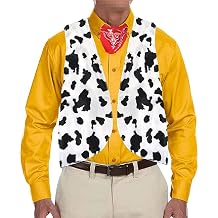 Mens Cow Print Adult Festival Vintage Hippie Costume Vest