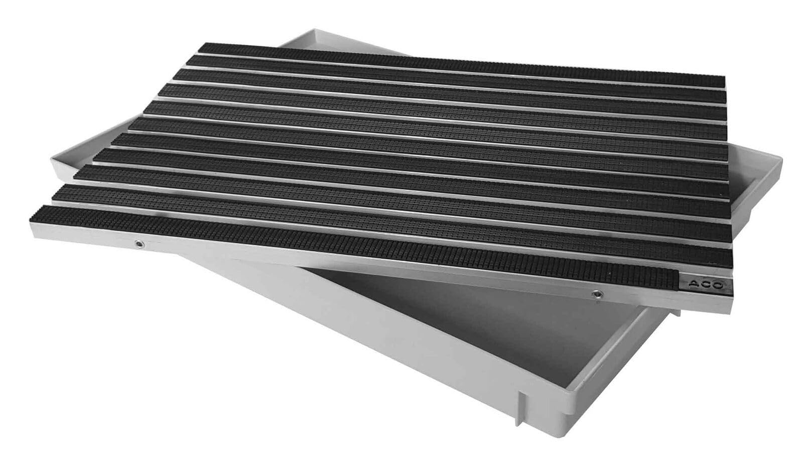 ACO Fußmatte Gummi mit Bodenwanne Vario Light – Komplettset