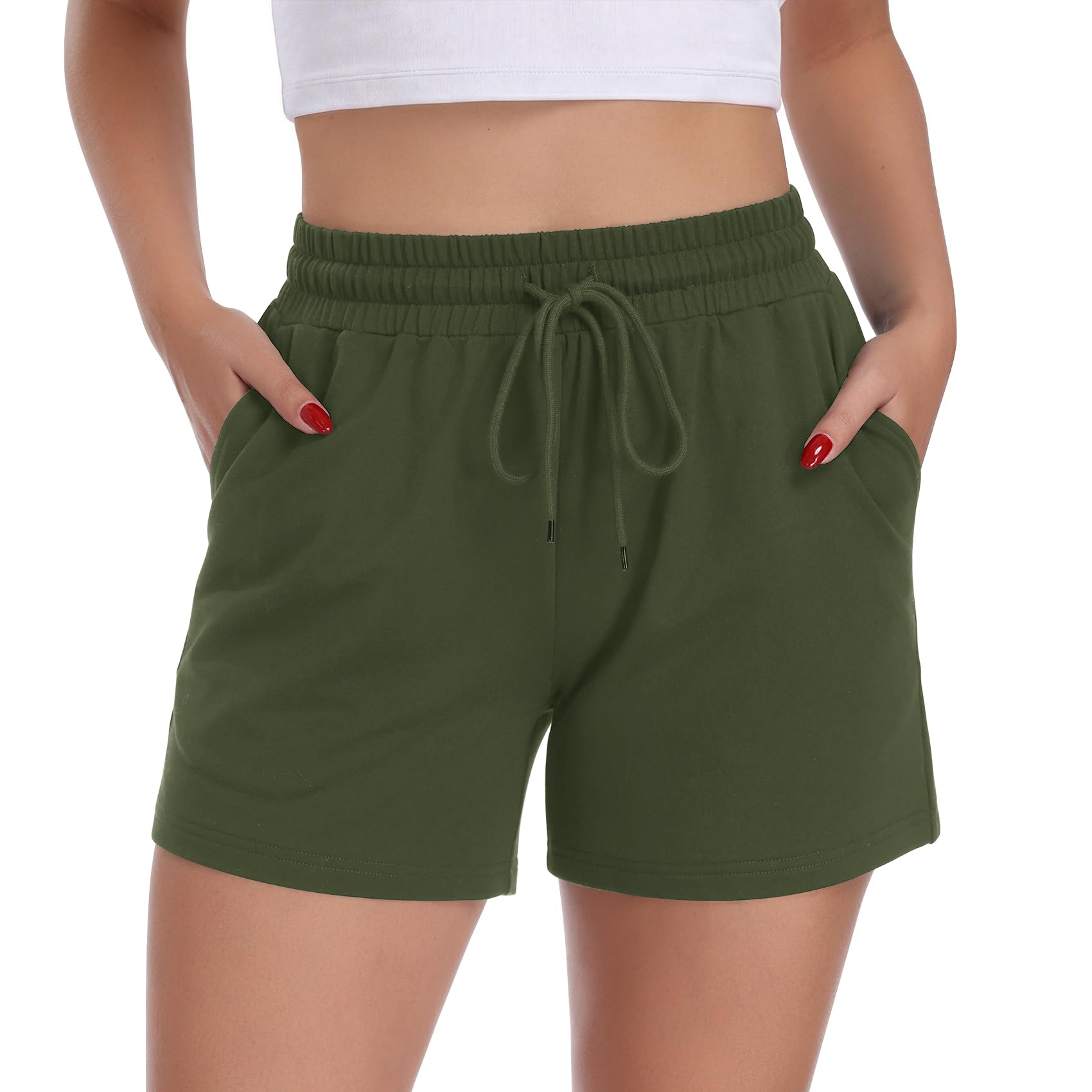 CAMPSNAIL Kurze Hose Damen Sommer Sporthose Baumwolle Shorts | Kurz Hosen Frauen Bequeme,Sport Jogginghose Sommerhose Laufhose