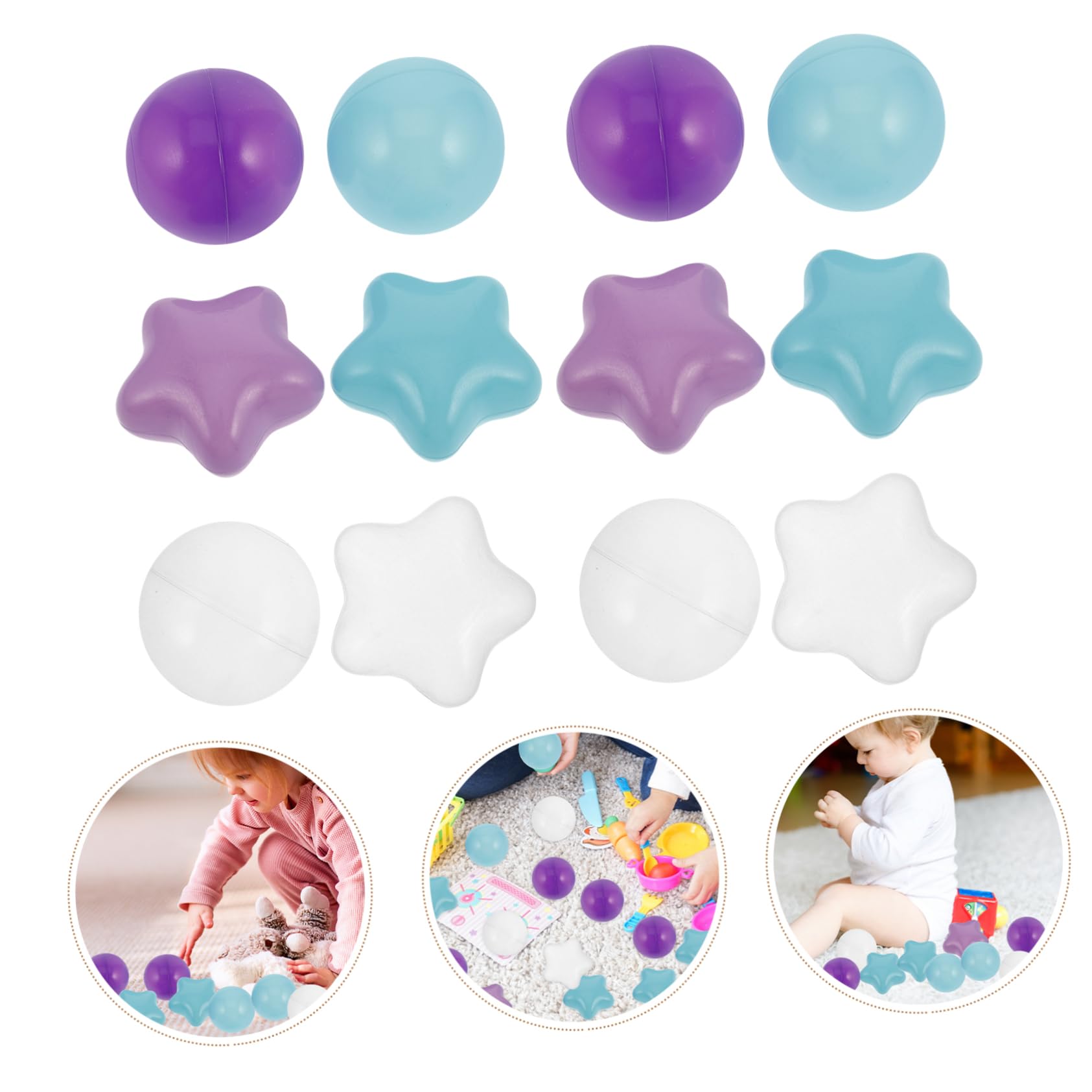 100 Bolas Plásticas con Forma de Piscina, para Bebés y Niños, Adecuado para Fiestas y Espectáculos
