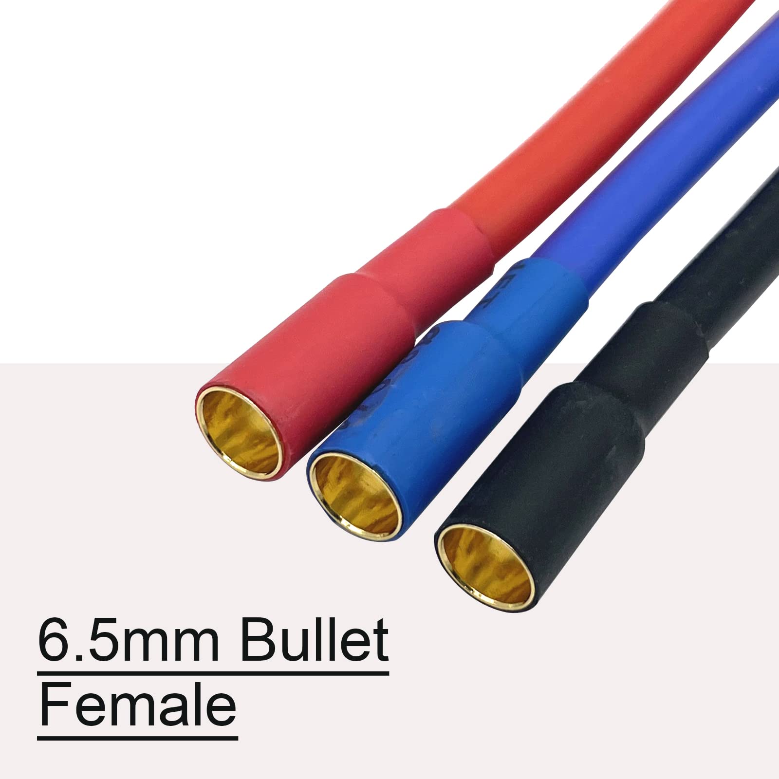 RC Brushless Motor Extension Leads – 4mm Male To 4mm Female Bullet Connectors – 6” Long, 10AWG – By KWMZ