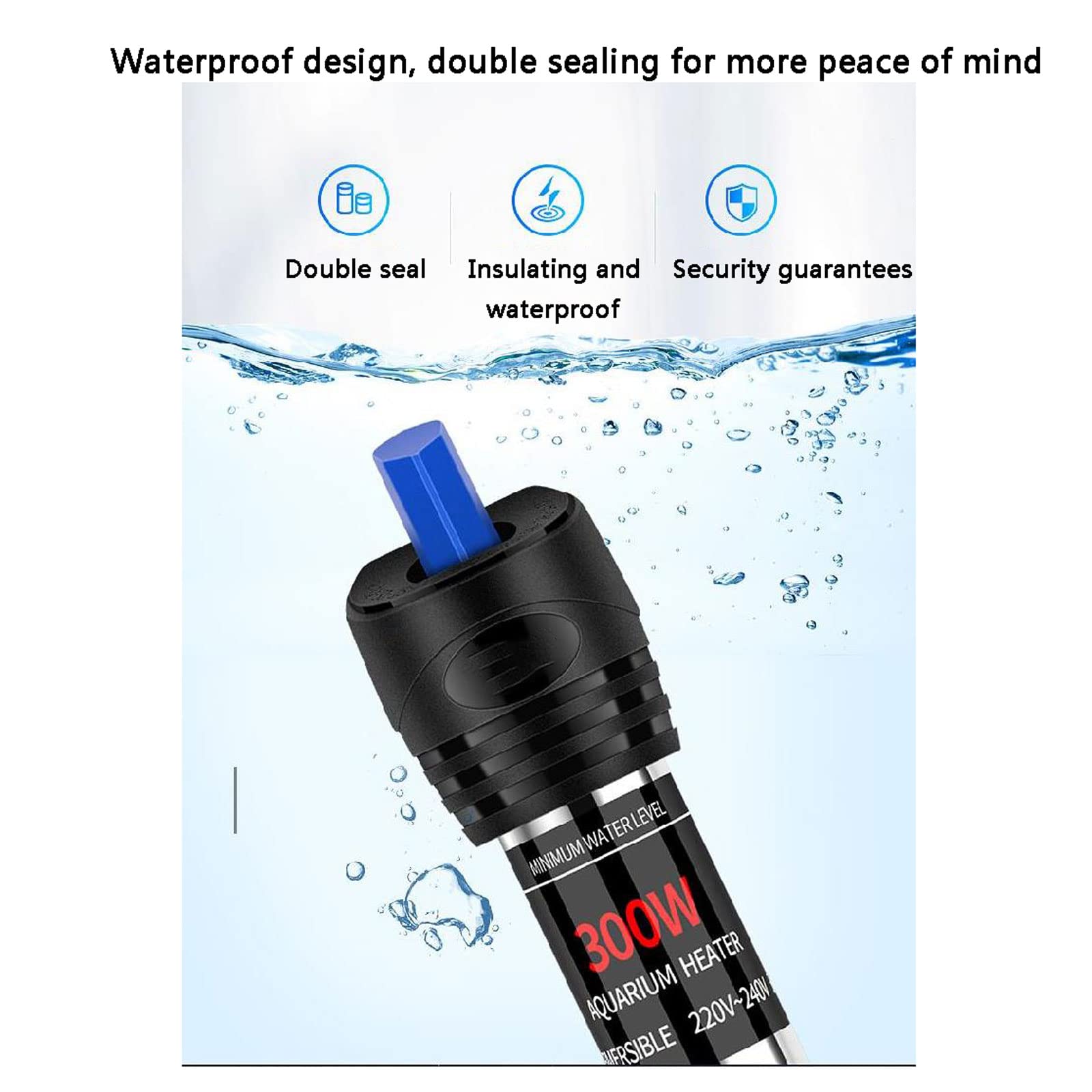 Varilla calefactora para pecera, Varilla calefactora de Alta Potencia, Calentador de Acuario, 100W (500W)