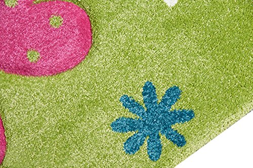 CARPETIA Kindertapijt speeltapijt kinderkamer meisjes tapijt vlinder groen maat 160x230 cm - Afbeelding 6
