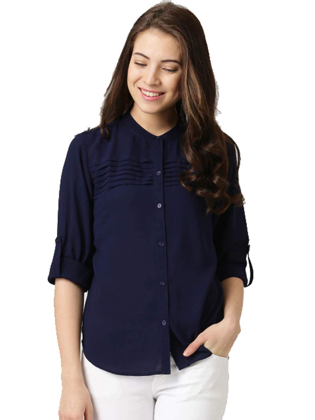 Women's Shirt (07-Shirt-Navy-L_Navy Blue_Large)-image-0