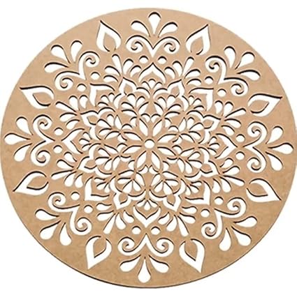 Printfry Festival Celebration Rangoli Stencil 3mm MDF Pine, Also You Can Use It as Home Decor Wall Art 14 inch