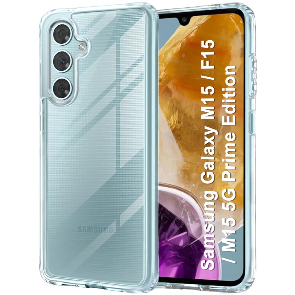 TheGiftKart Ultra-Hybrid Crystal Clear Back Case Cover for Samsung Galaxy M15 / F15 / M15 5G Prime Edition | Shockproof Design | Camera Protection Bump | Hard Back Cover Case (PC & TPU, Transparent) (B0CZRQRKD6) Amazon Price History, Amazon Price Tracker