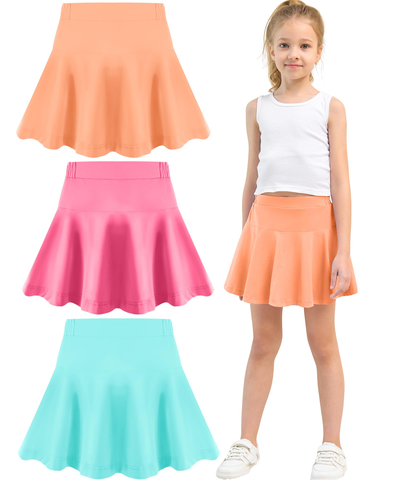 Toddler Skirt Little Girls Athletic Uniform Skorts Golf Outfit Cheer Tennis Skirts with Shorts