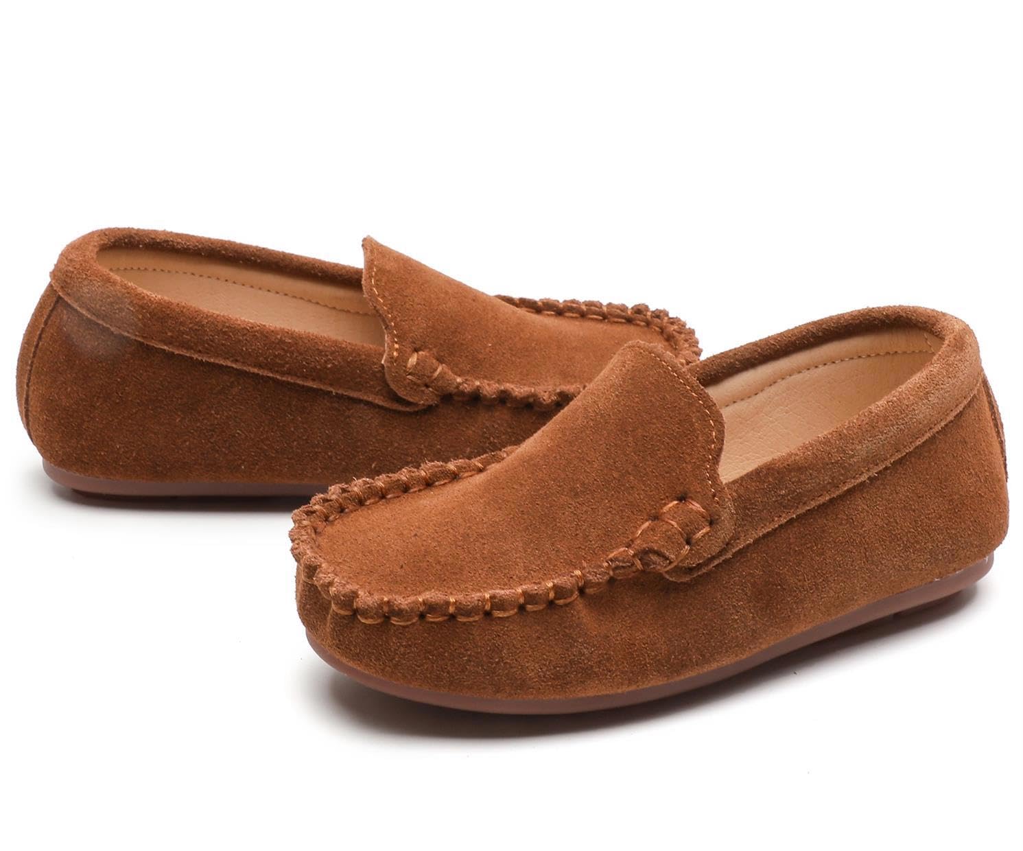 PPXID Fille Garçon Mocassins Classique Suède Chaussures de Ville Mariage Confort Plates Loafers