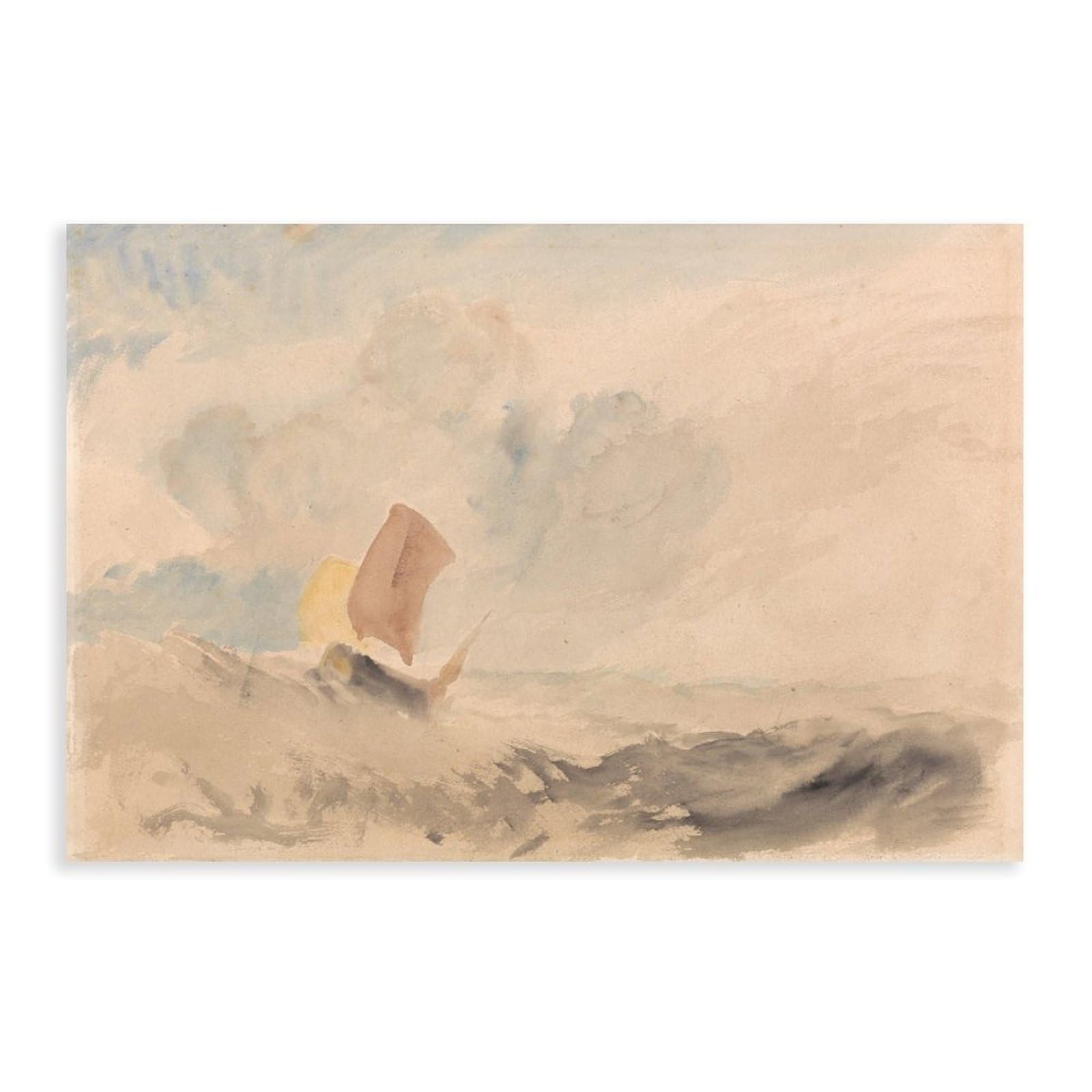 WCYB A Sea Piece - A Rough Sea with A Fishing Boat 1820 And 1830 by Joseph Mallord William Turner Prints Posters Canvas Deco Paintings Wall Art For Office