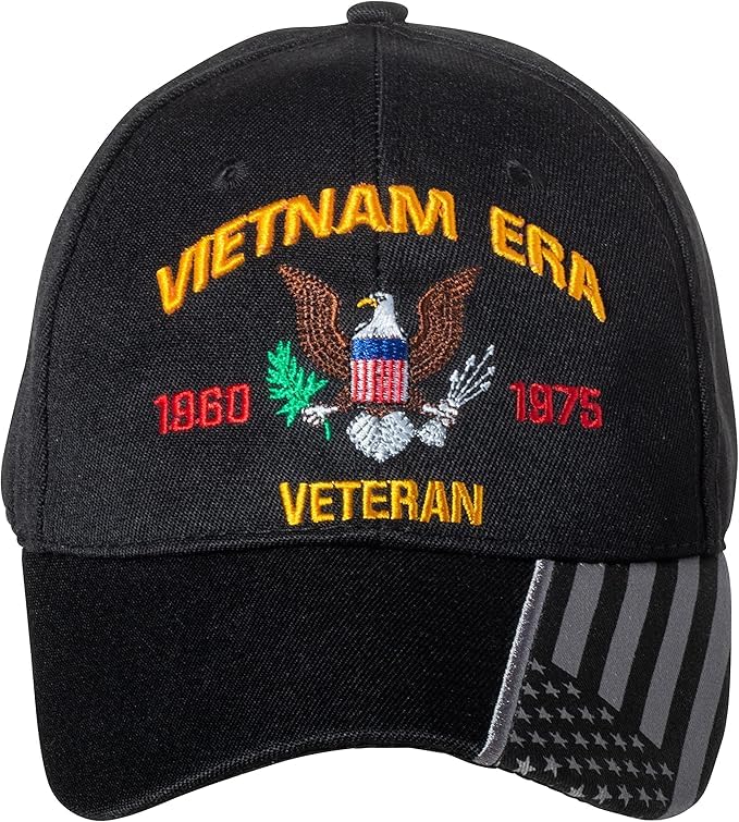 Flakita's Novelties United States Vietnam Era Veteran 1960-1975 Military Armed Forces Adjustable Embroidered Cap Hat Black