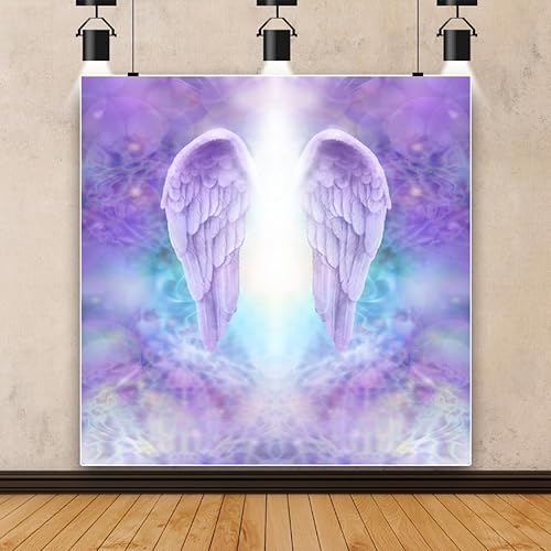 Miniatura 4 de AOFOTO Fondo de fondo de alas de ángel de fantasía de 5 x 5 pies, plumas abstractas, soñador, santo, cristiano, Jesús, nacimiento, fotografía,
