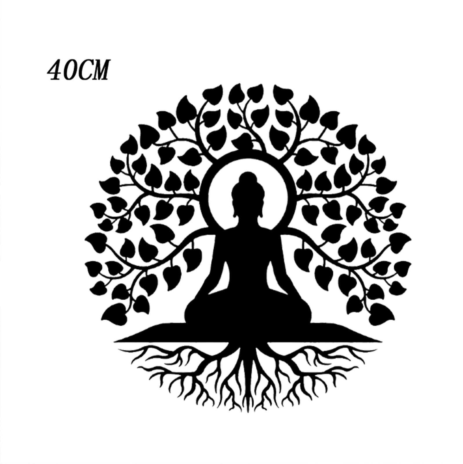 LIKEUDO Árbol de la vida con Buda para colgar en la pared, 40 cm, decoración de metal para sala de estar, árbol Bodhi y placa de pared de Buda