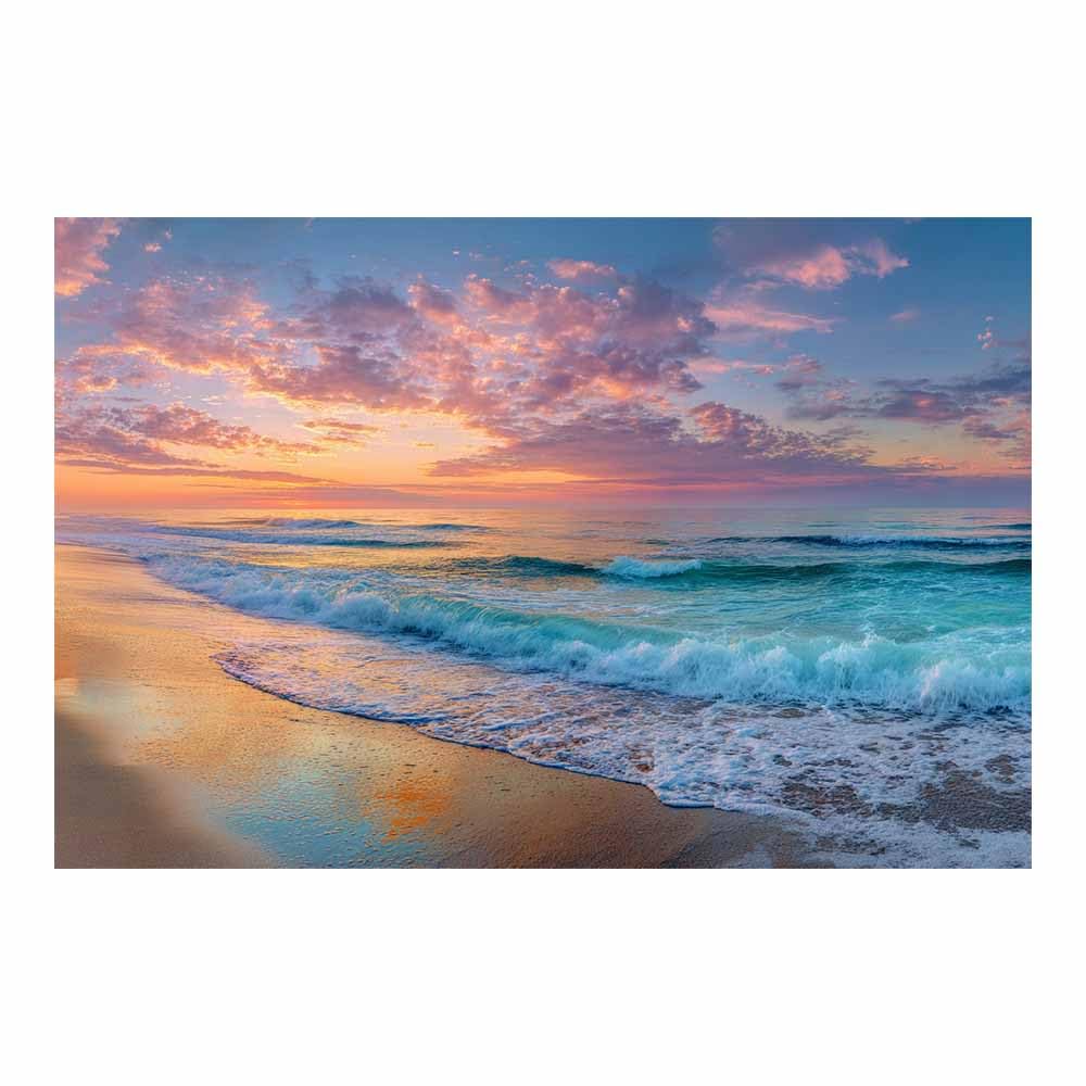 HOQIU Wall art for home decor Pastel Beaches es Sunset canvas artwork for wall, art prints, For living room, bedroom, bathroom, dining room, painting and decor.(Multicolor)-30x40cm Unframed