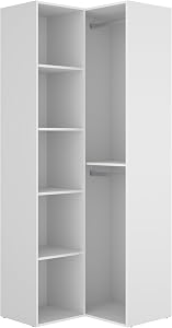 DEKIT GRUPO RIMOBEL SUIT - Armario-vestidor rinconero con trasera reversible - BLANCO/NATURAL - 205 x 84,5 x 84,5