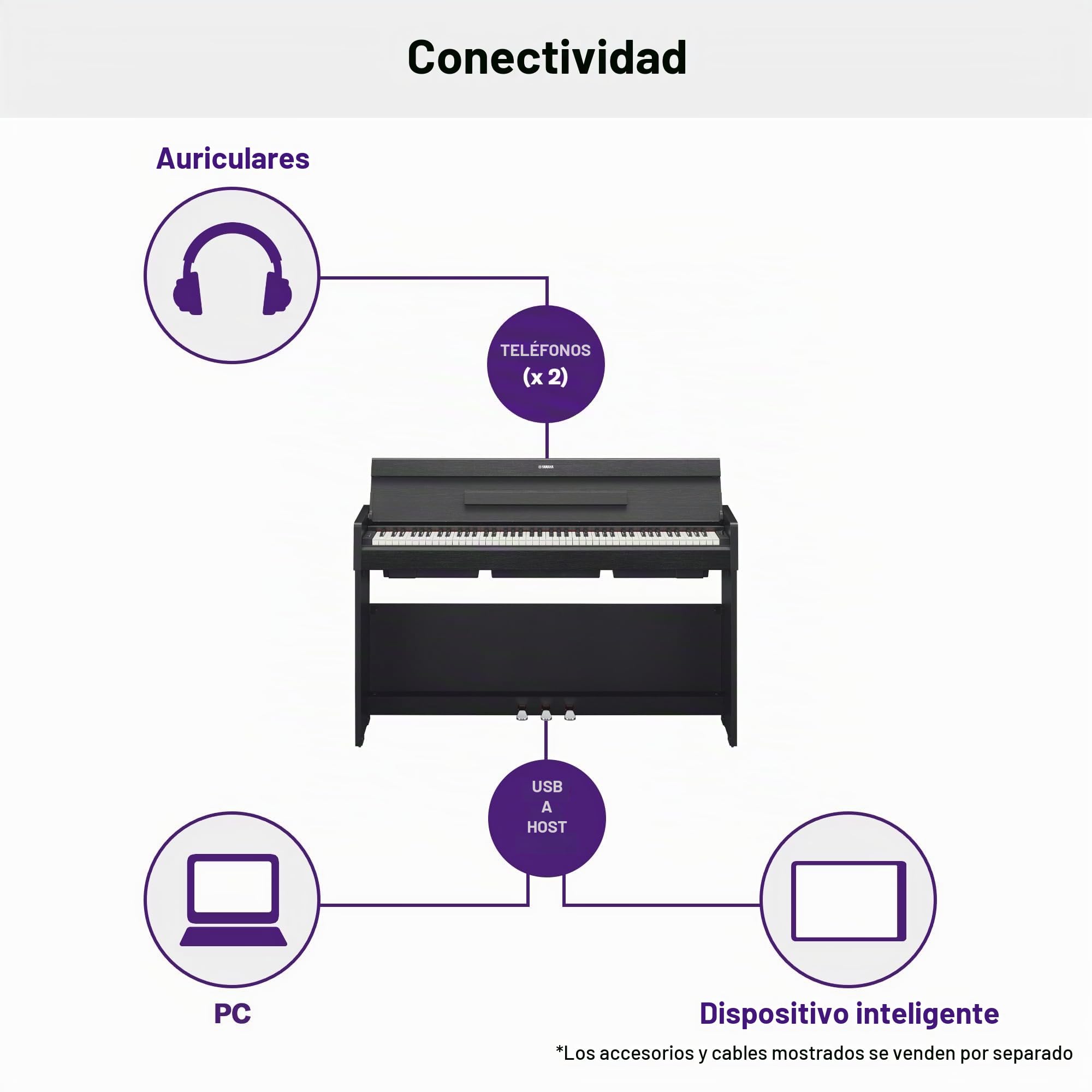 Yamaha ARIUS YDP-S35 - Piano digital elegante para aficionados, para una experiencia similar a la de un piano acústico, adecuado para cualquier rincón de la casa, en blanco