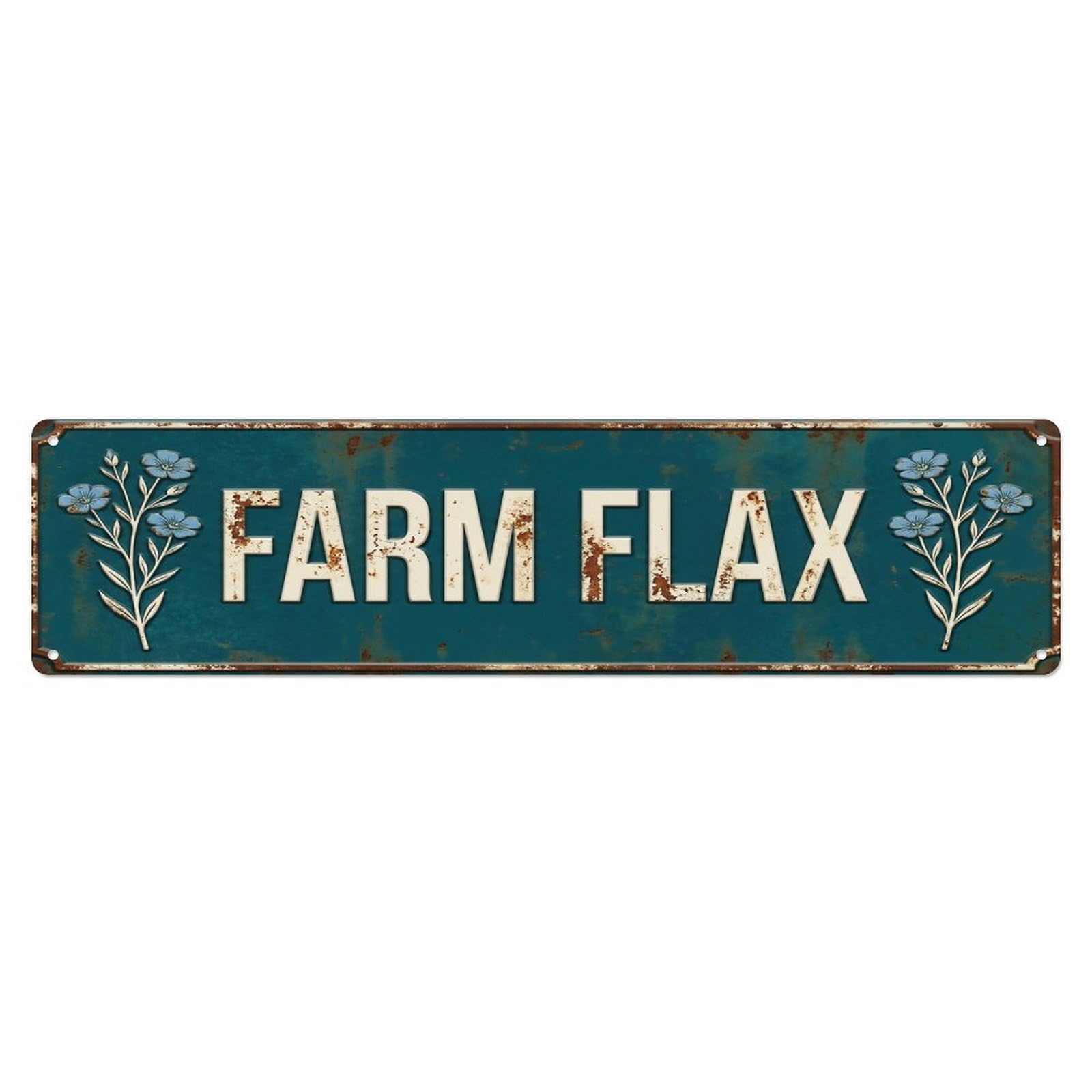 FARM FLAX Vintage Seed Rustic Farmhouse Metal Tin Sign